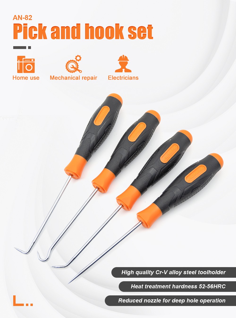 an-82-ph4pc ensemble de 4 crochets pour voiture