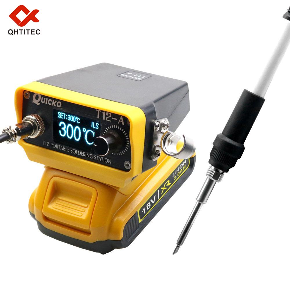 T12 lithium battery rechargeable wireless portable automatic sleep digital display welding station